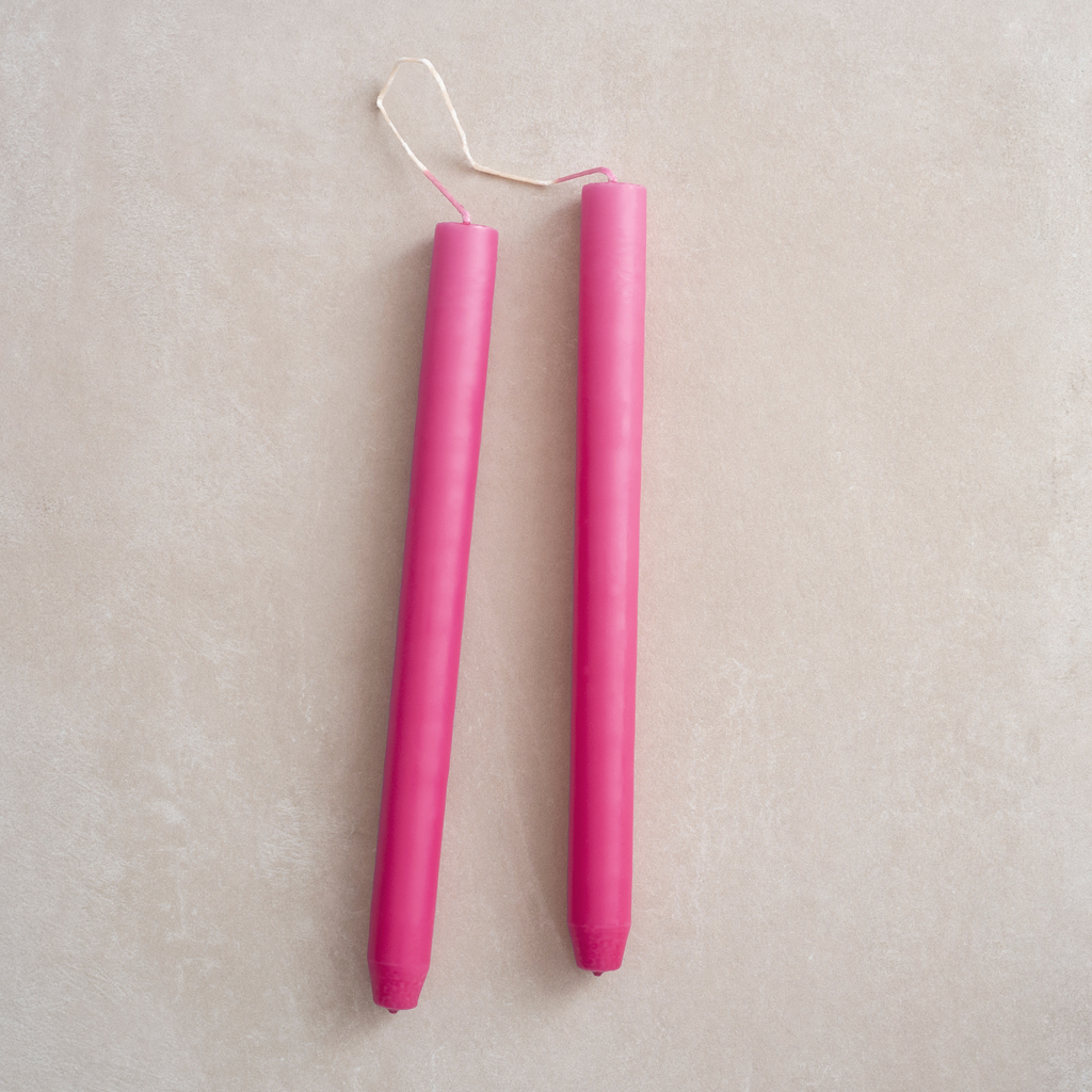 Ester & Erik zylindrische Kerzen Pink 4er-Set