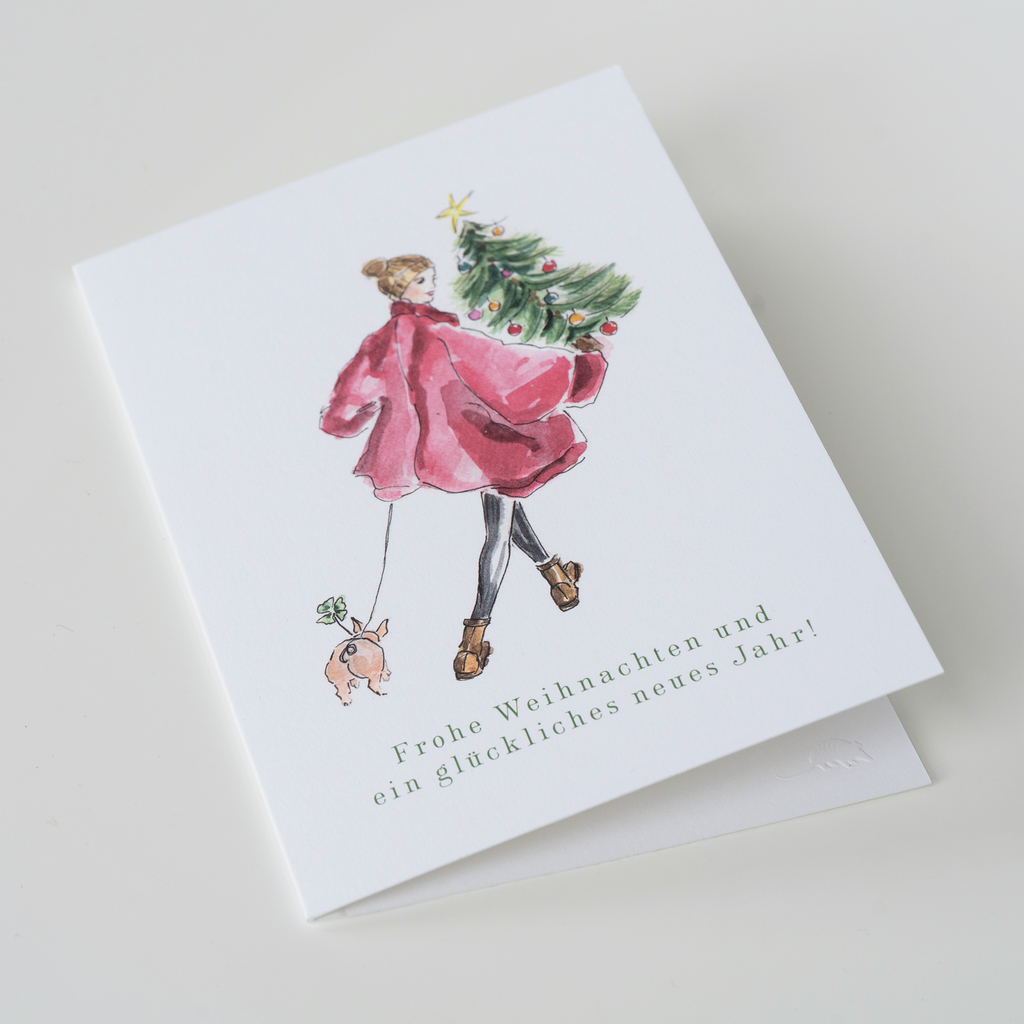 Weihnachtskarte: Schweinchen - 2