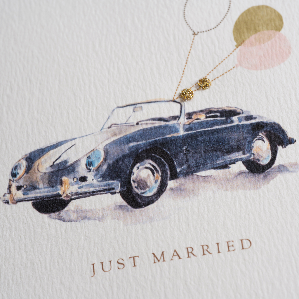 Bestickte Glückwunschkarten Just Married - 2 Bestickte Glückwunschkarten Just Married - 2