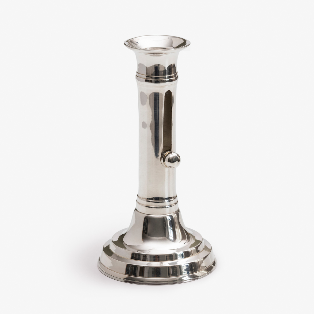 Schiebeleuchter 1830 aus Messing mit Silberauflage Schiebeleuchter 1830 aus Messing mit Silberauflage