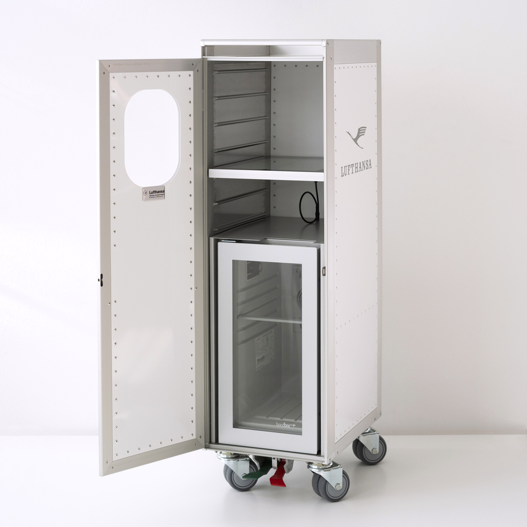 Lufthansa Cocktail Trolley mit Kühlfach und Beleuchtung Lufthansa Cocktail Trolley mit Kühlfach und Beleuchtung
