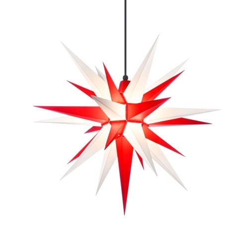 Herrnhuter Stern, Kunststoff Weiß/Rot Herrnhuter Stern, Kunststoff Weiß/Rot