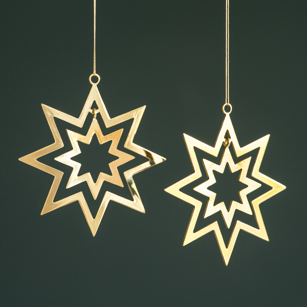 Sternenanhänger Messing 2er-Set - 2 Sternenanhänger Messing 2er-Set - 2