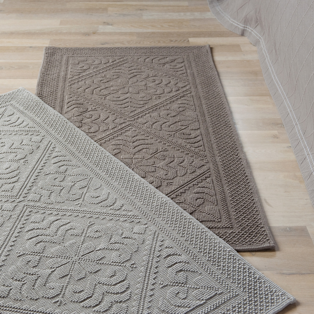 Bettvorleger und Badeteppich Jacquard Weiß - 2