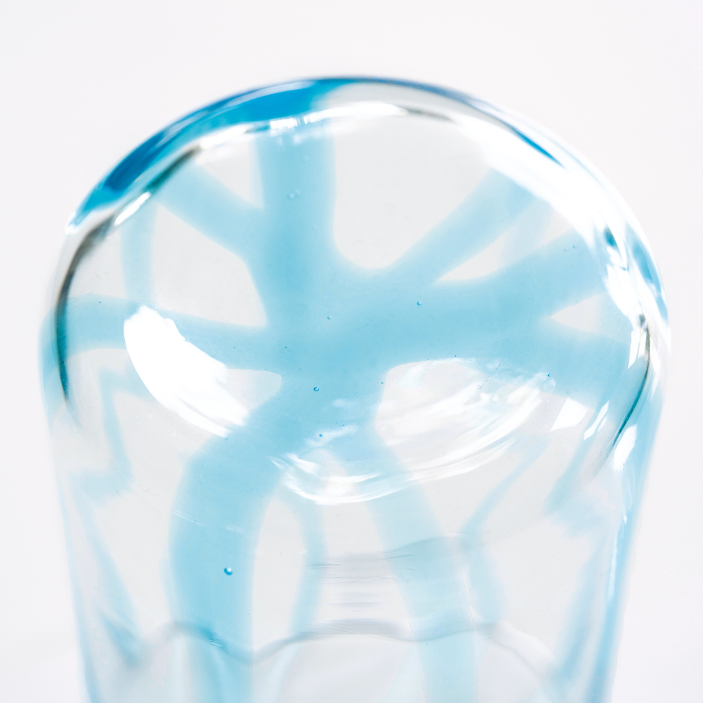 Zafferano Trinkglas Streifen Aquamarin 6er-Set - 2