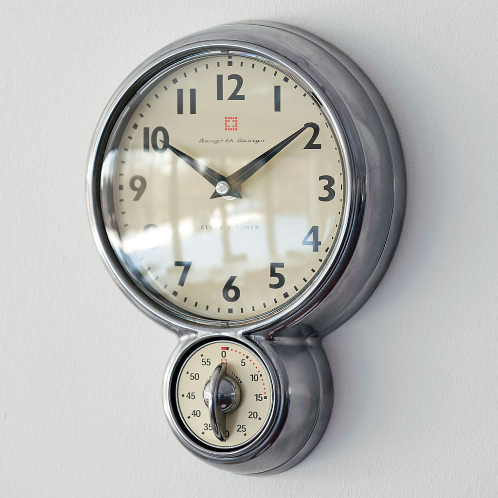 Wanduhr mit Eieruhr