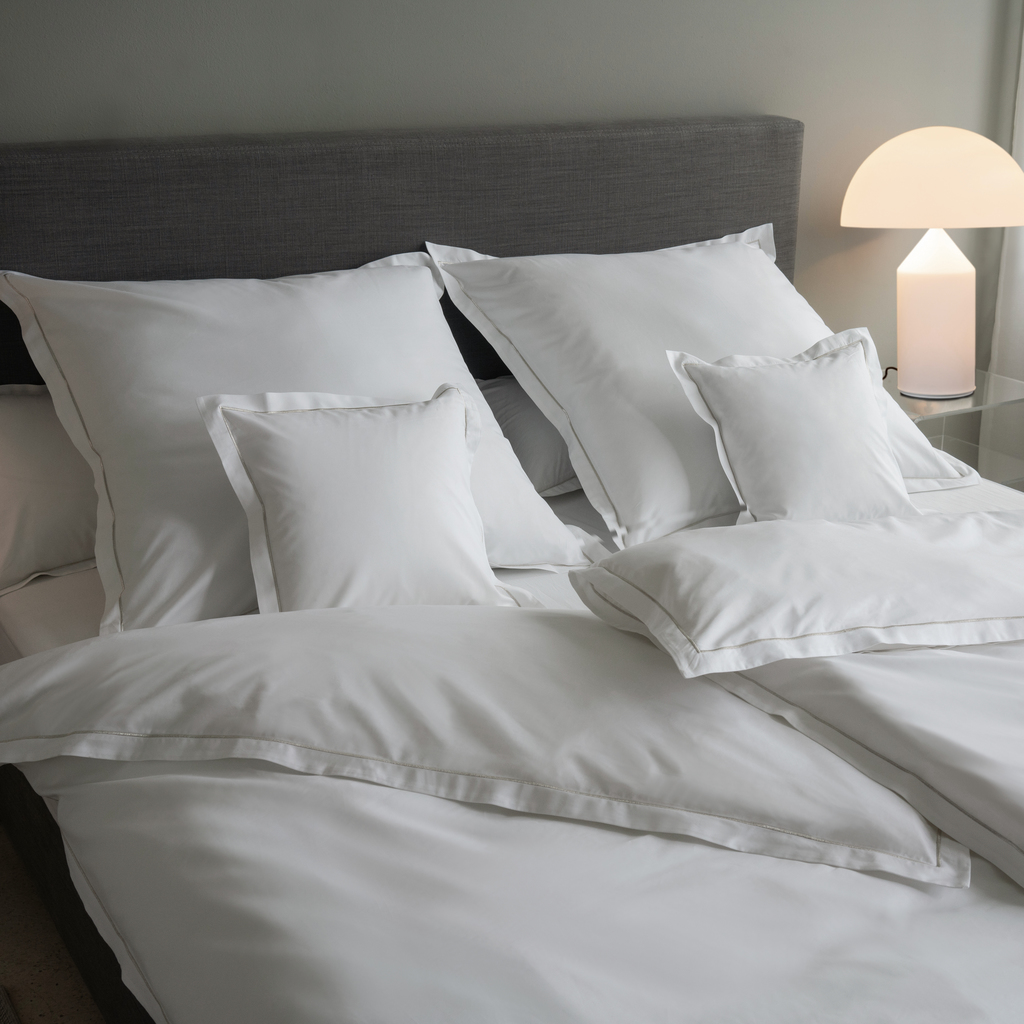 Baumwollsatinbettwäsche Nyx Aquamarin 155 x 220 cm - 2