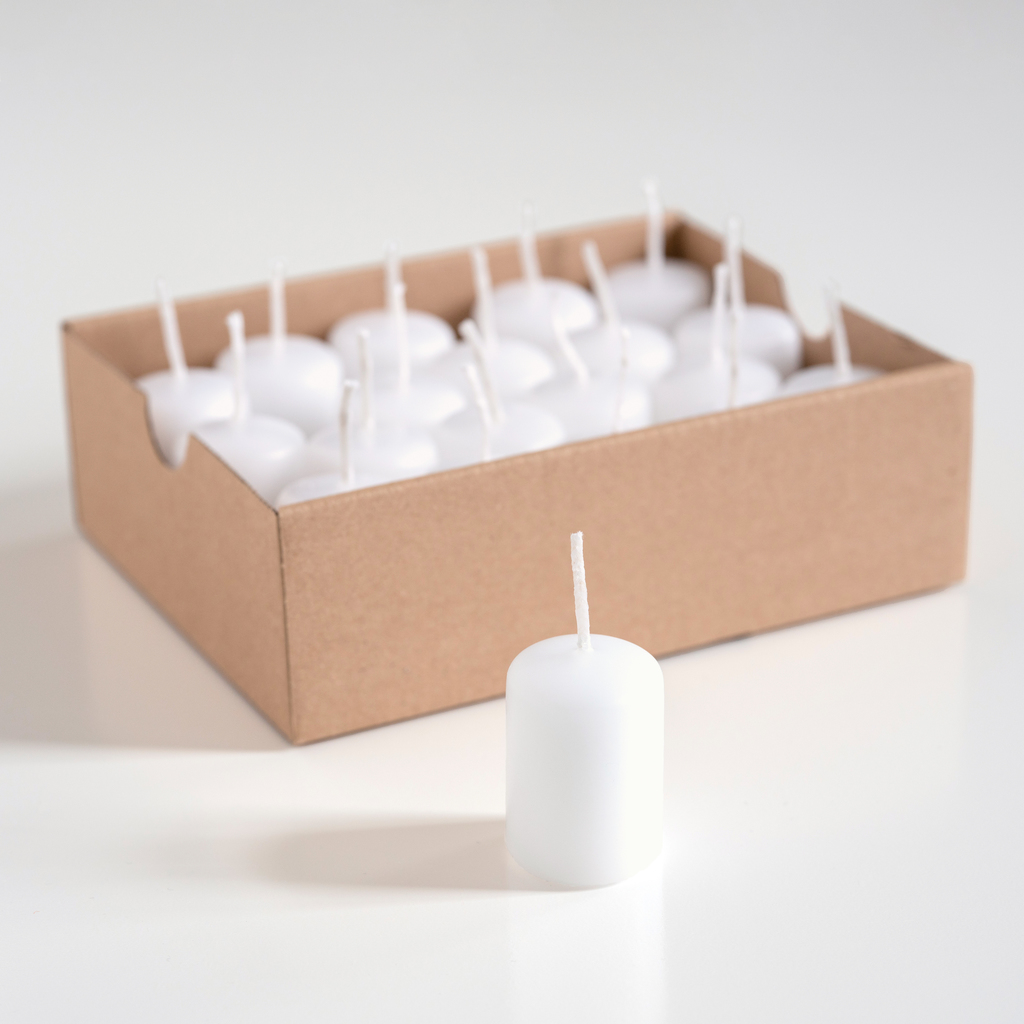 20 Stumpenkerzen 4,5 x 3 cm Weiß 20 Stumpenkerzen 4,5 x 3 cm Weiß