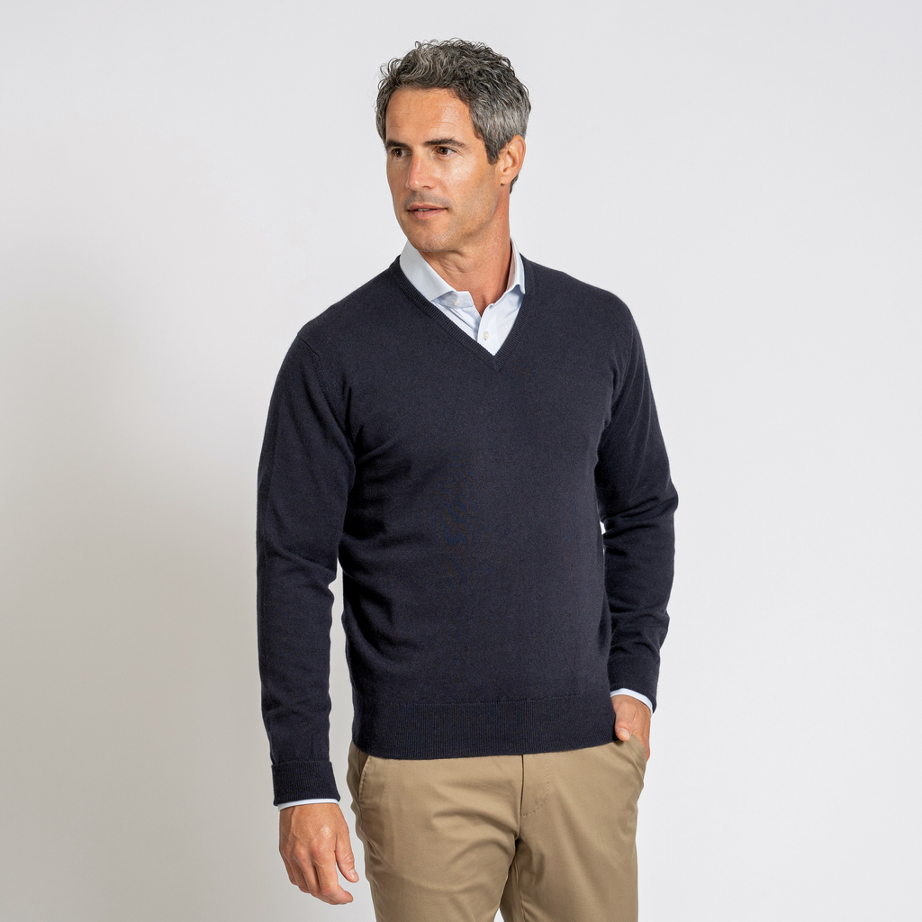 William Lockie X Torquato V-Ausschnitt Kaschmir Dark Navy 50 William Lockie X Torquato V-Ausschnitt Kaschmir Dark Navy 50