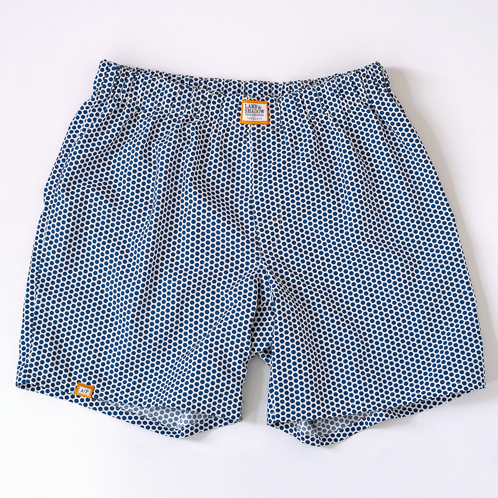 Lamb & Shadow Boxershorts Weiß mit blauen Punkten S Lamb & Shadow Boxershorts Weiß mit blauen Punkten S