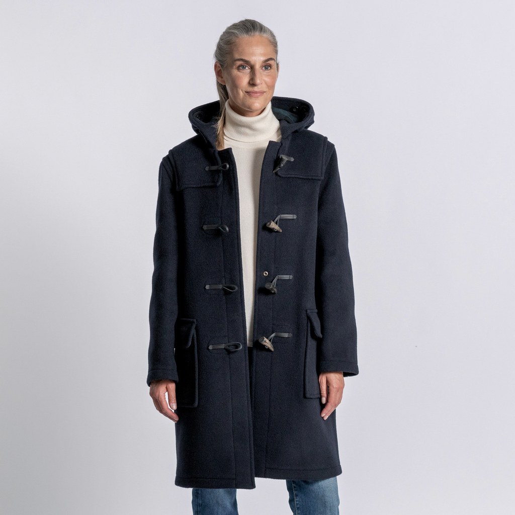 Gloverall Dufflecoat Damen Navy / Blackwatch Tartan S Gloverall Dufflecoat Damen Navy / Blackwatch Tartan S