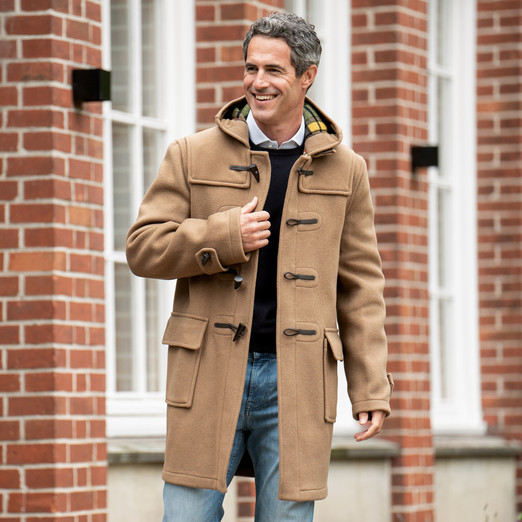 Gloverall Dufflecoat Herren Camel / Buchanan Tartan XL - 2