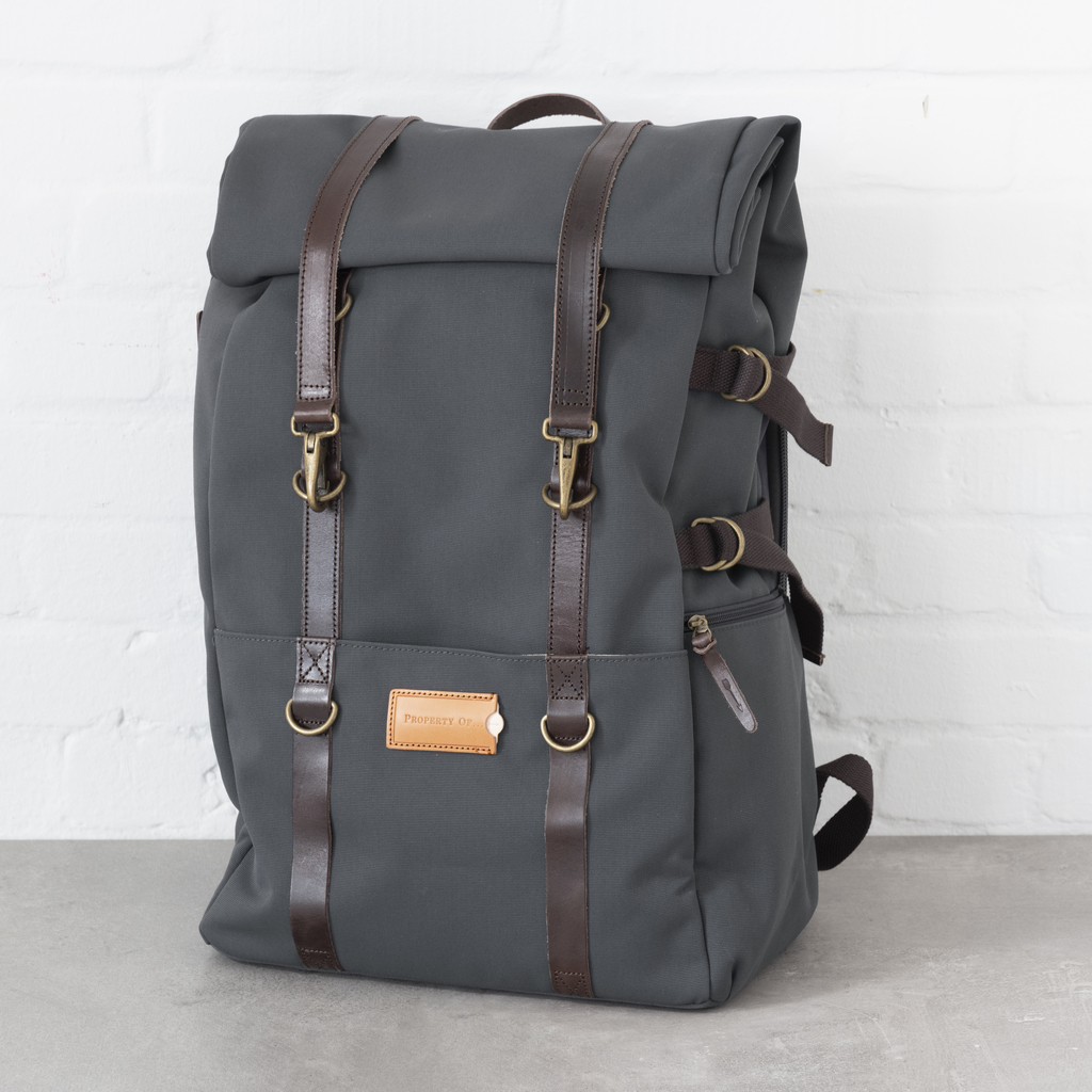 Property Of - 48h+-Rucksack "Karl" Stone Blue Property Of - 48h+-Rucksack "Karl" Stone Blue