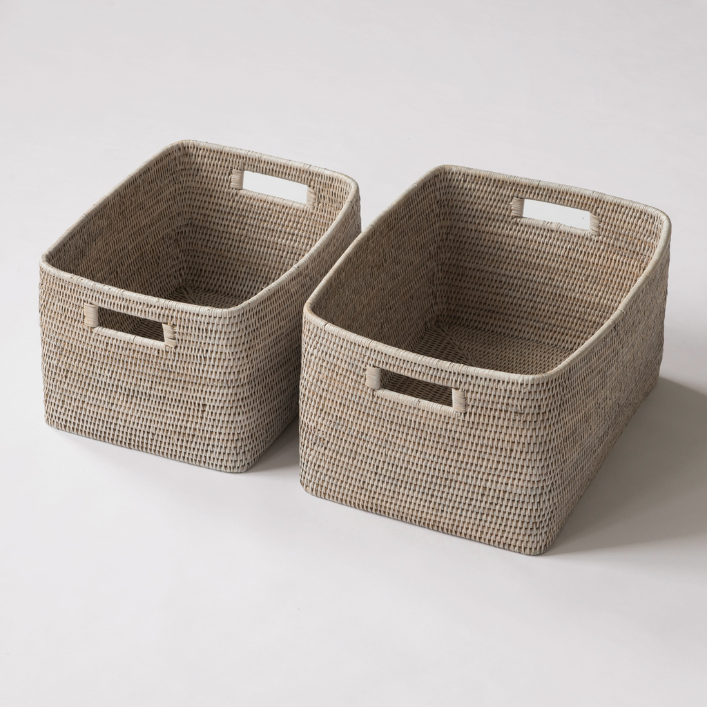 Rattan Schrankkörbe 2er-Set Rattan Schrankkörbe 2er-Set