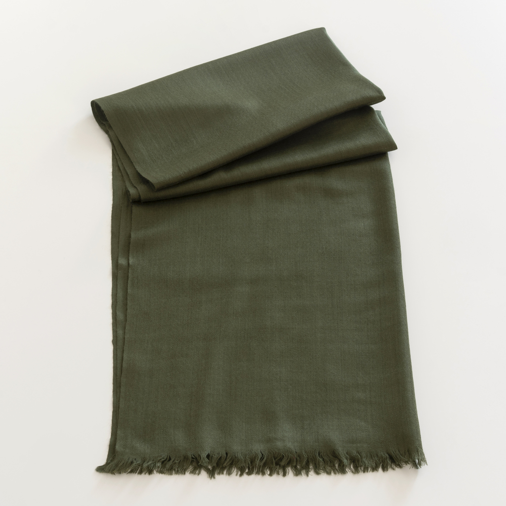 Kashmir Loom Wollschal Kombu Green Kashmir Loom Wollschal Kombu Green