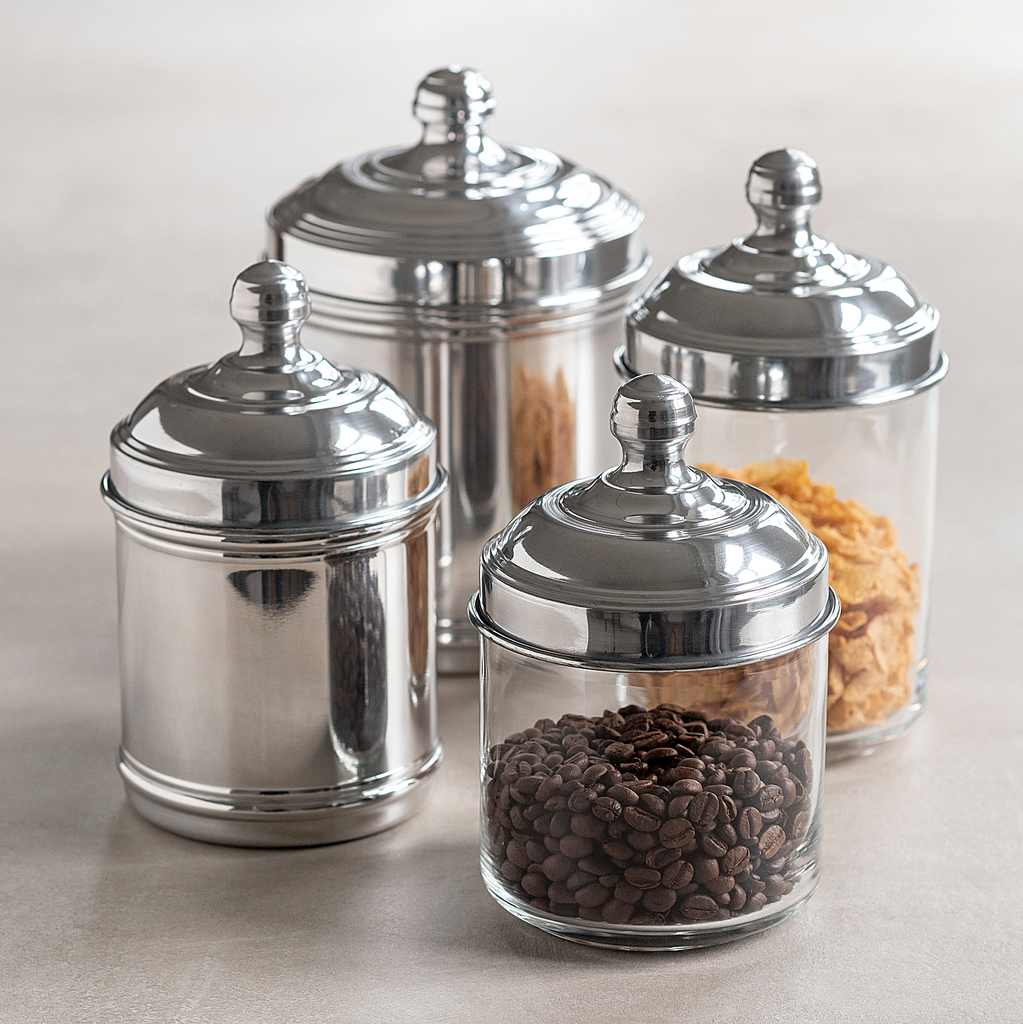 Italo Ottinetti Vorratsgefäße Aluminium glänzend groß - 4 Italo Ottinetti Vorratsgefäße Aluminium glänzend groß - 4