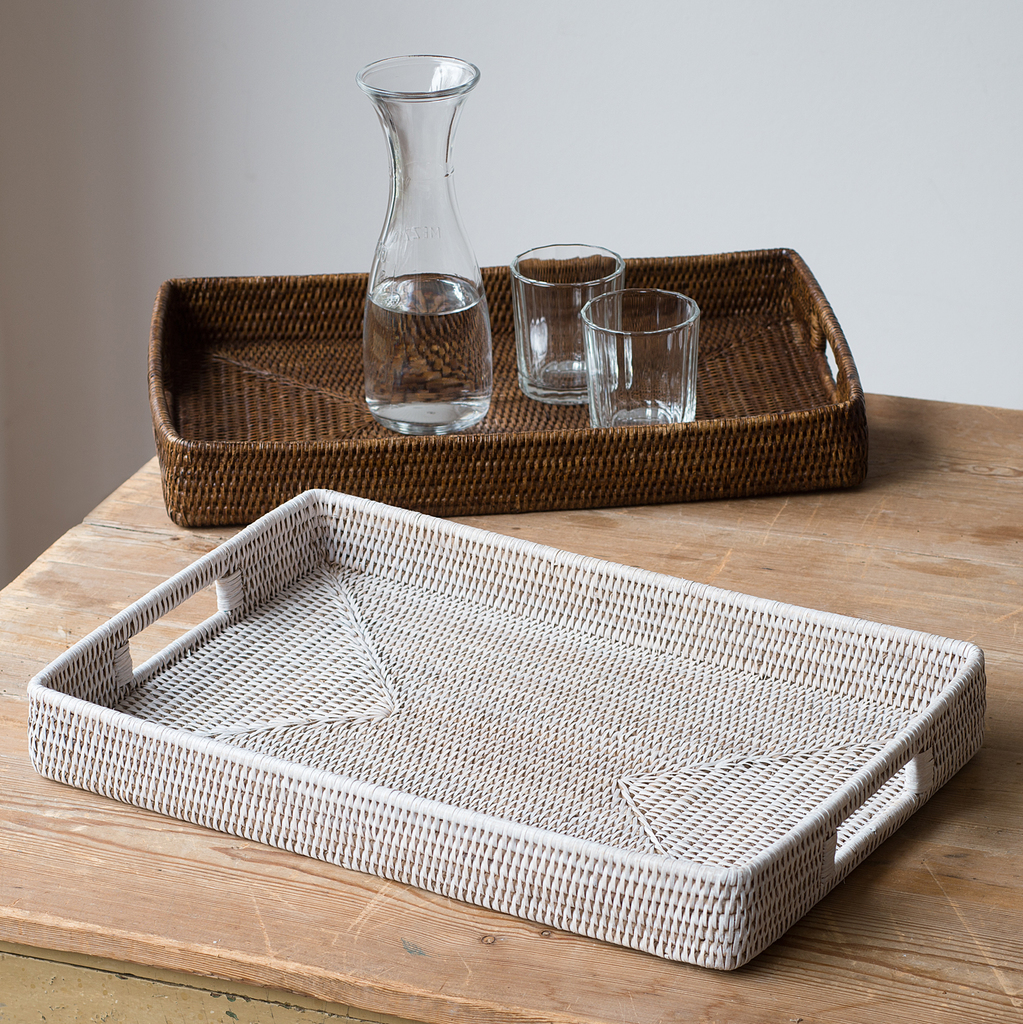 Tablett Rattan Dunkel - 2