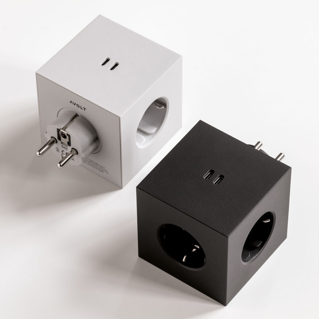 Mehrfachstecker Square 2 ohne Kabel Schwarz - 4