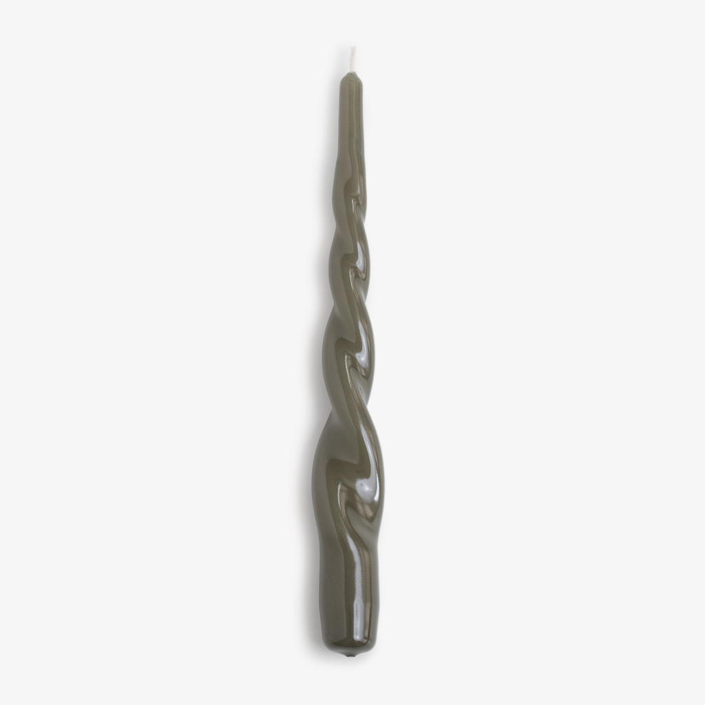 Lackkerzen Twist 24 cm Ø 2,2 cm Hellgrün 4er-Set