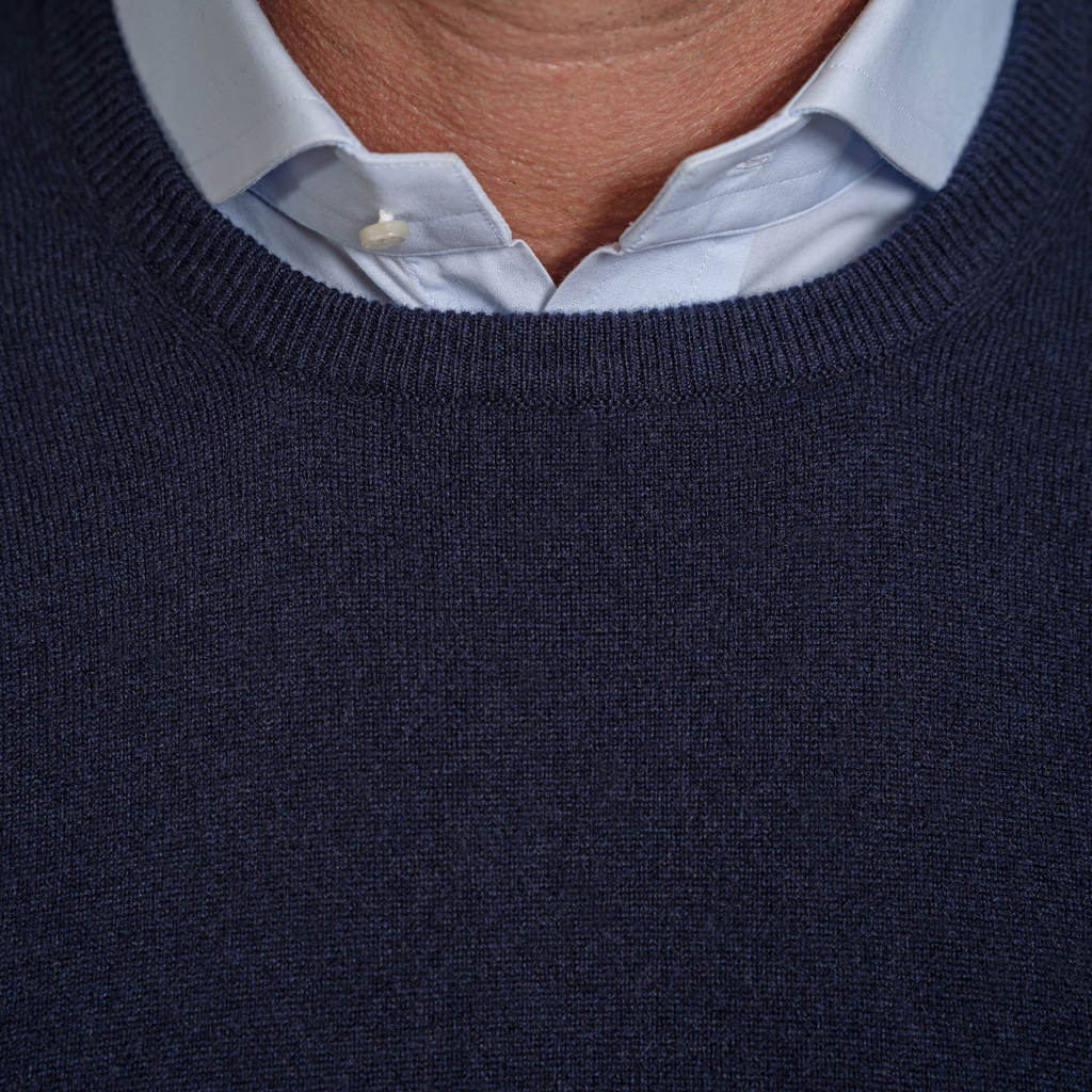 William Lockie X Torquato Rundhals Kaschmir Dark Navy 50 - 3