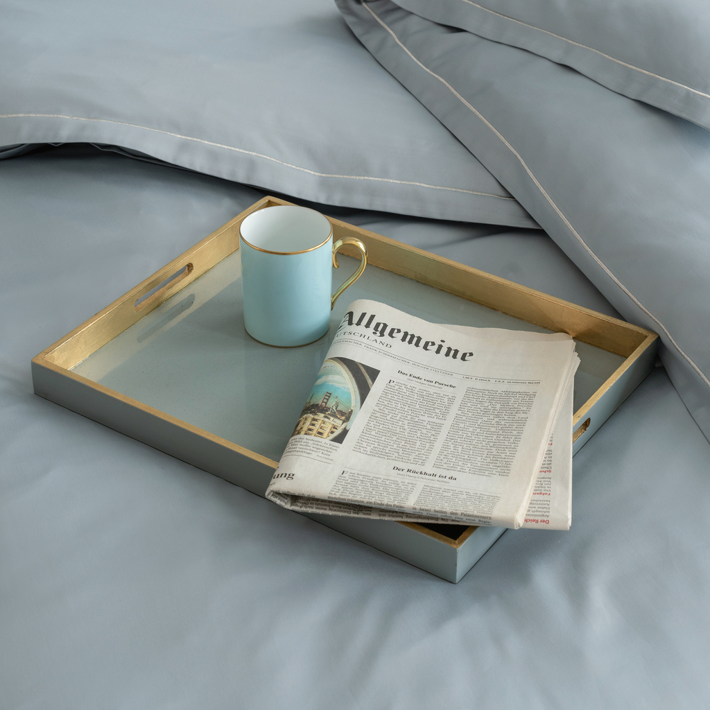 Baumwollsatinbettwäsche Nyx Aquamarin 155 x 220 cm - 5 Baumwollsatinbettwäsche Nyx Aquamarin 155 x 220 cm - 5