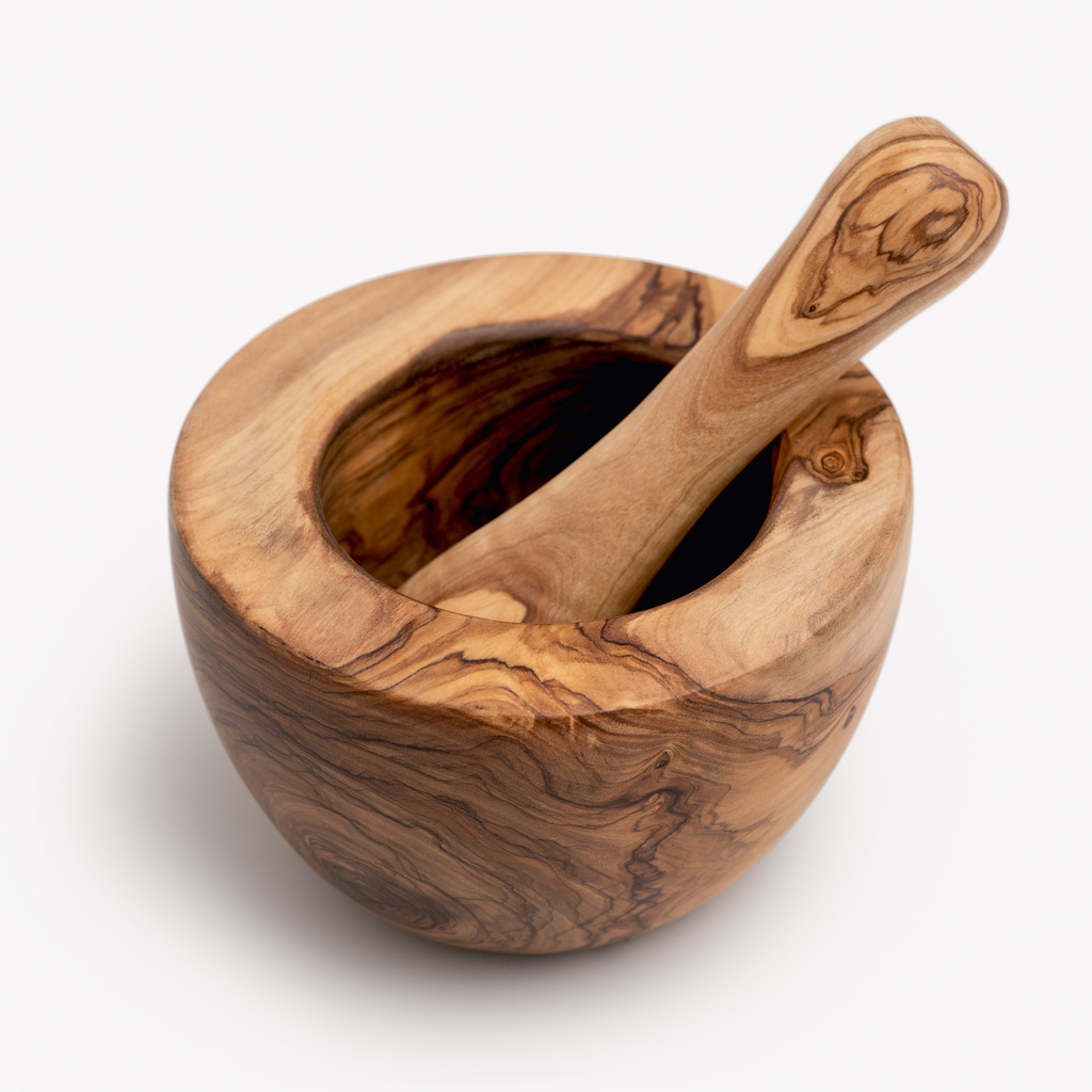 Olivenholz Mörser Olivenholz Mörser