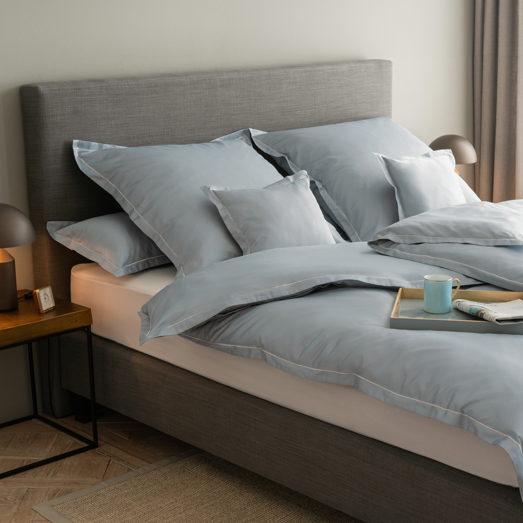 Baumwollsatinbettwäsche Nyx Aquamarin 155 x 220 cm - 4 Baumwollsatinbettwäsche Nyx Aquamarin 155 x 220 cm - 4