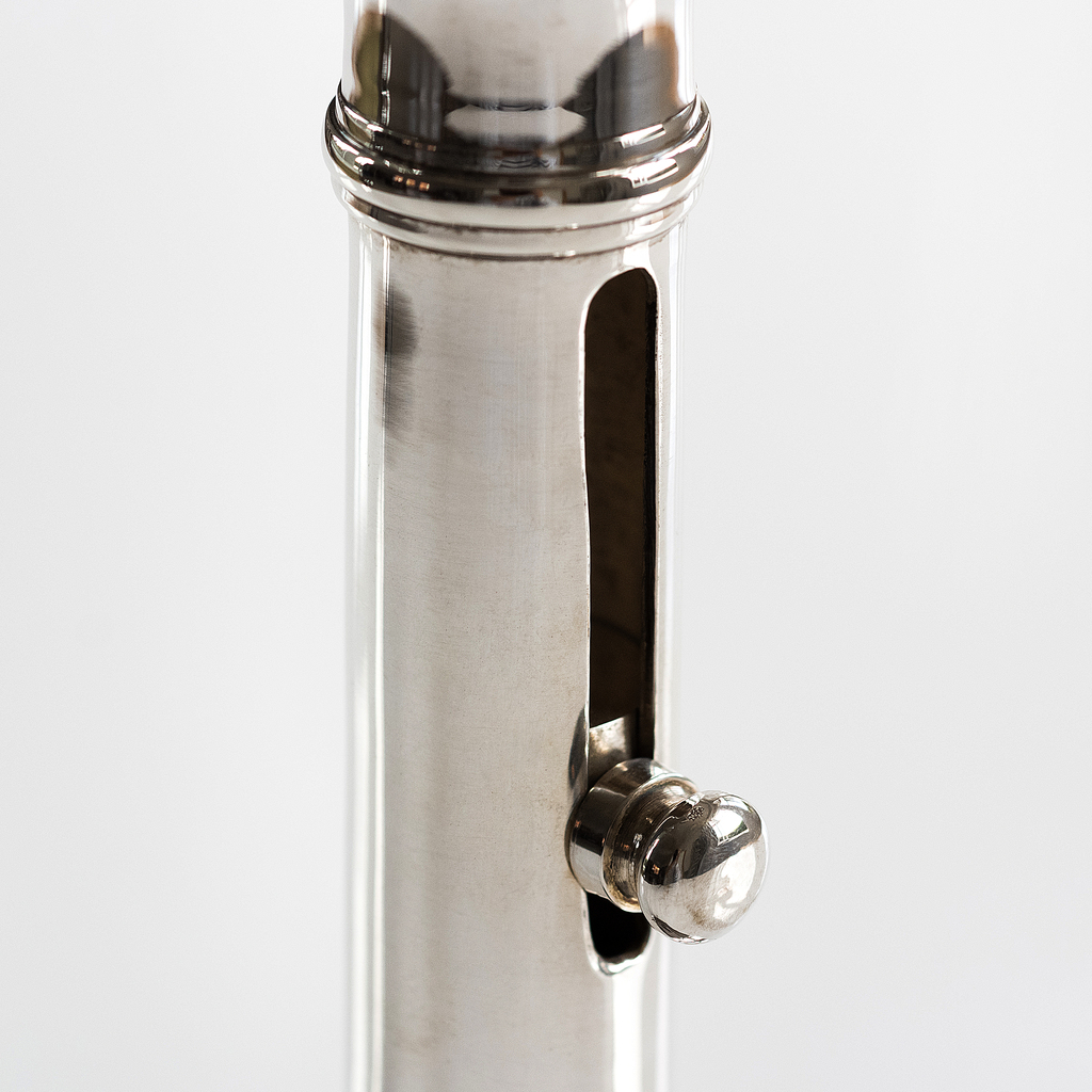 Schiebeleuchter 1830 aus Messing mit Silberauflage - 3