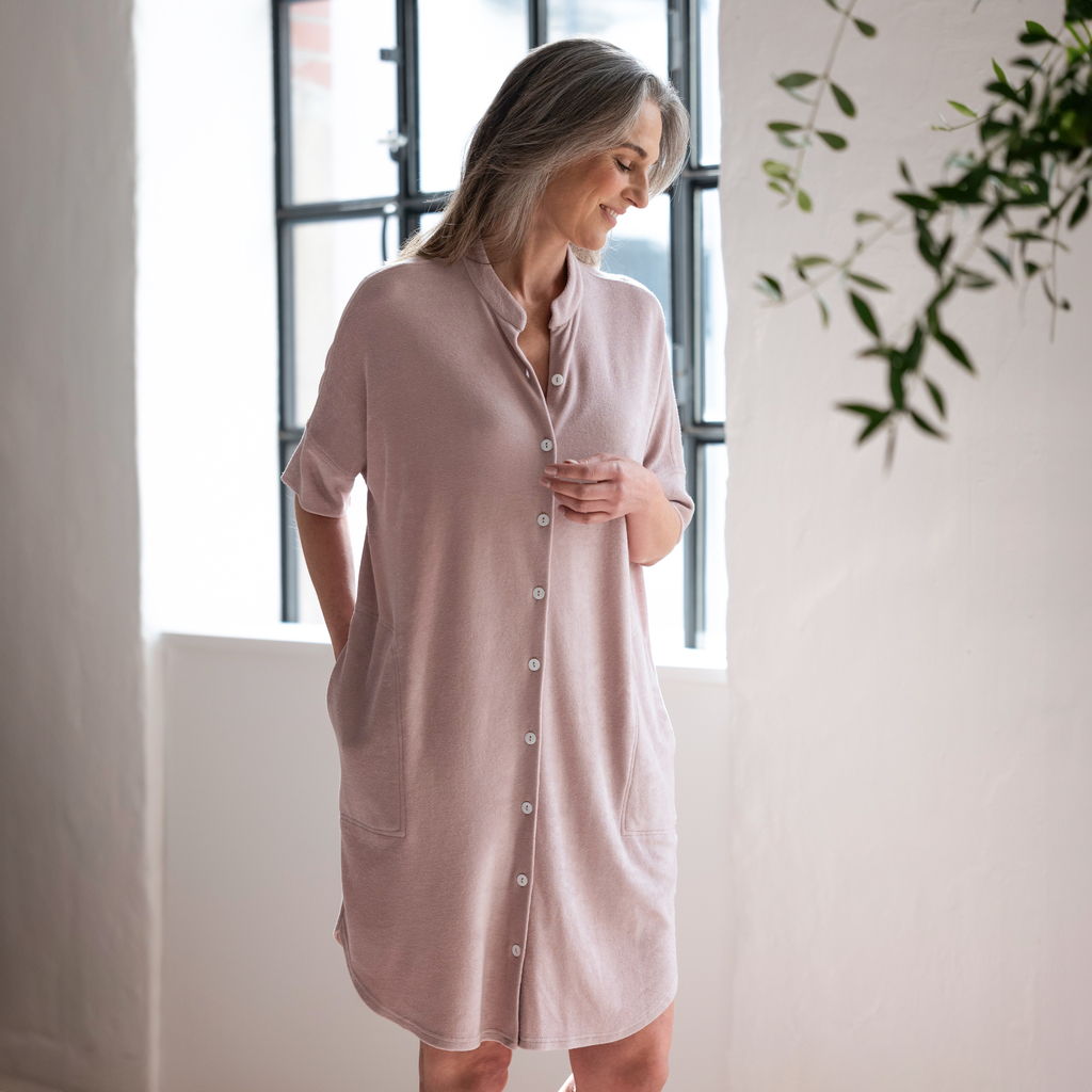 Sunday in Bed X Torquato Kleid Rania Frottee Powder M - 2