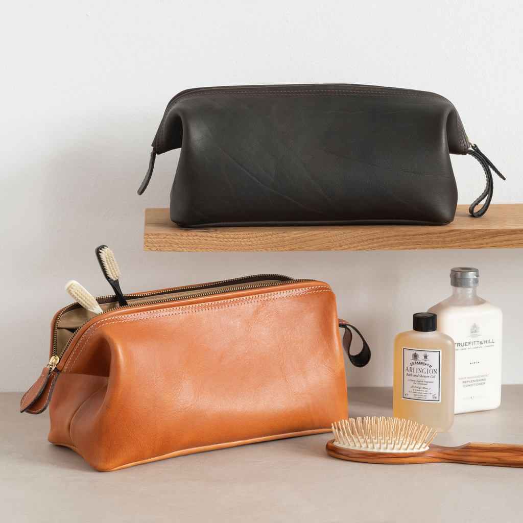 Hammann Riesen-Kulturtasche aus Stierleder Cognac - 2