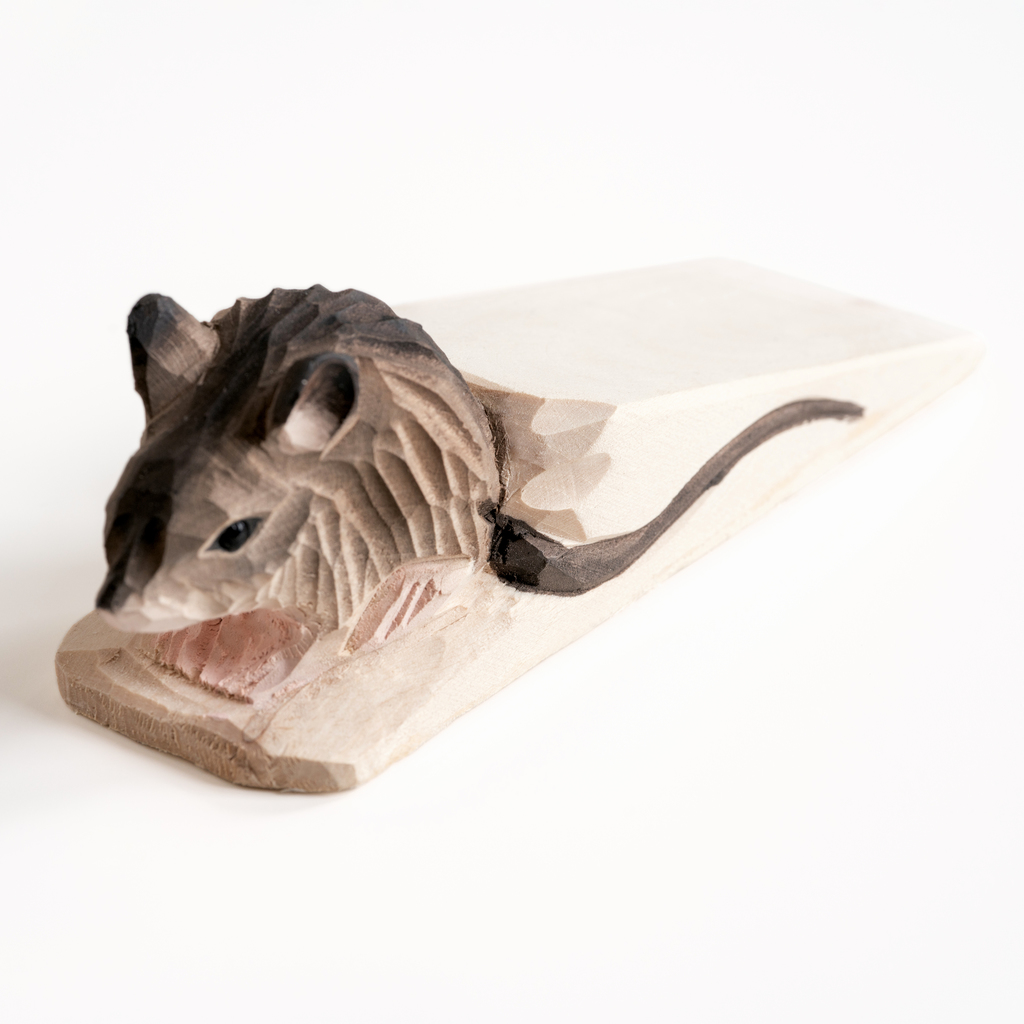 Handgeschnitzter Türstopper Maus Handgeschnitzter Türstopper Maus