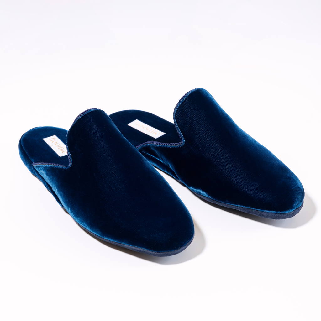 Hoomie Samtslipper Château Herren Blue Gr. 45 Hoomie Samtslipper Château Herren Blue Gr. 45