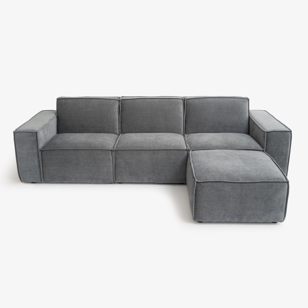 Modulares Sofa Estrade 4-Sitzer Kieselgrau