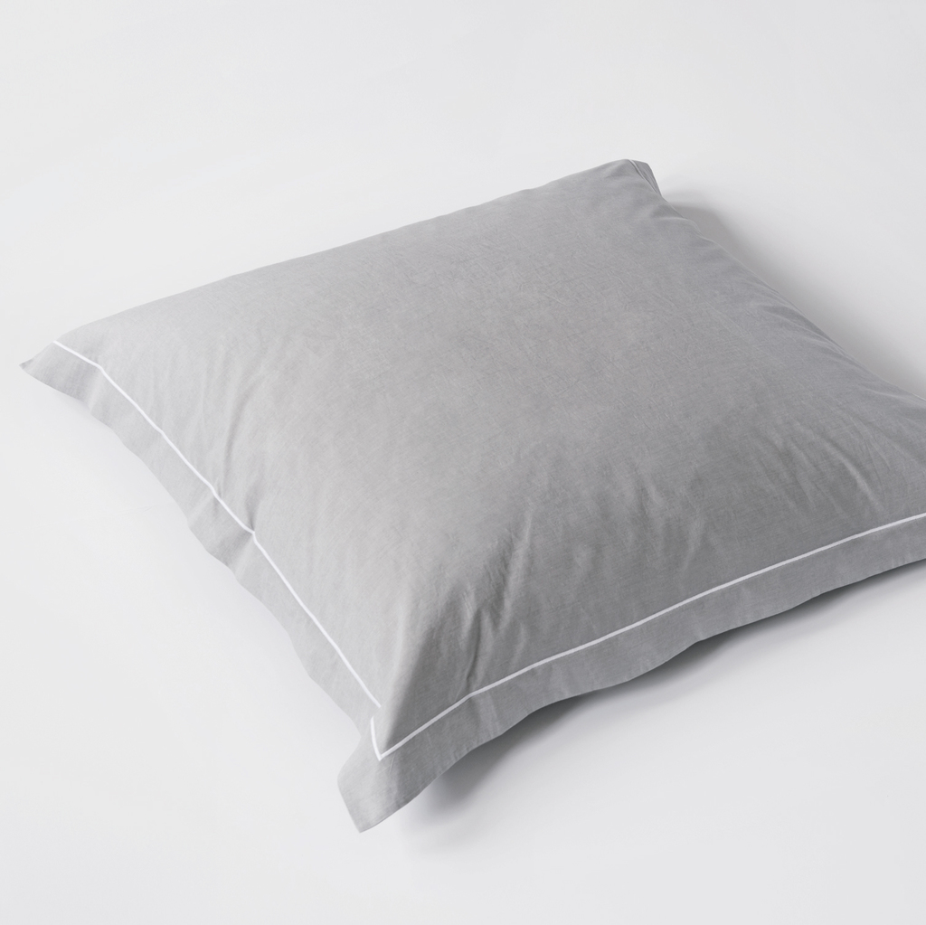 Kissenbezug Perkal Grau 80 x 80 cm Kissenbezug Perkal Grau 80 x 80 cm