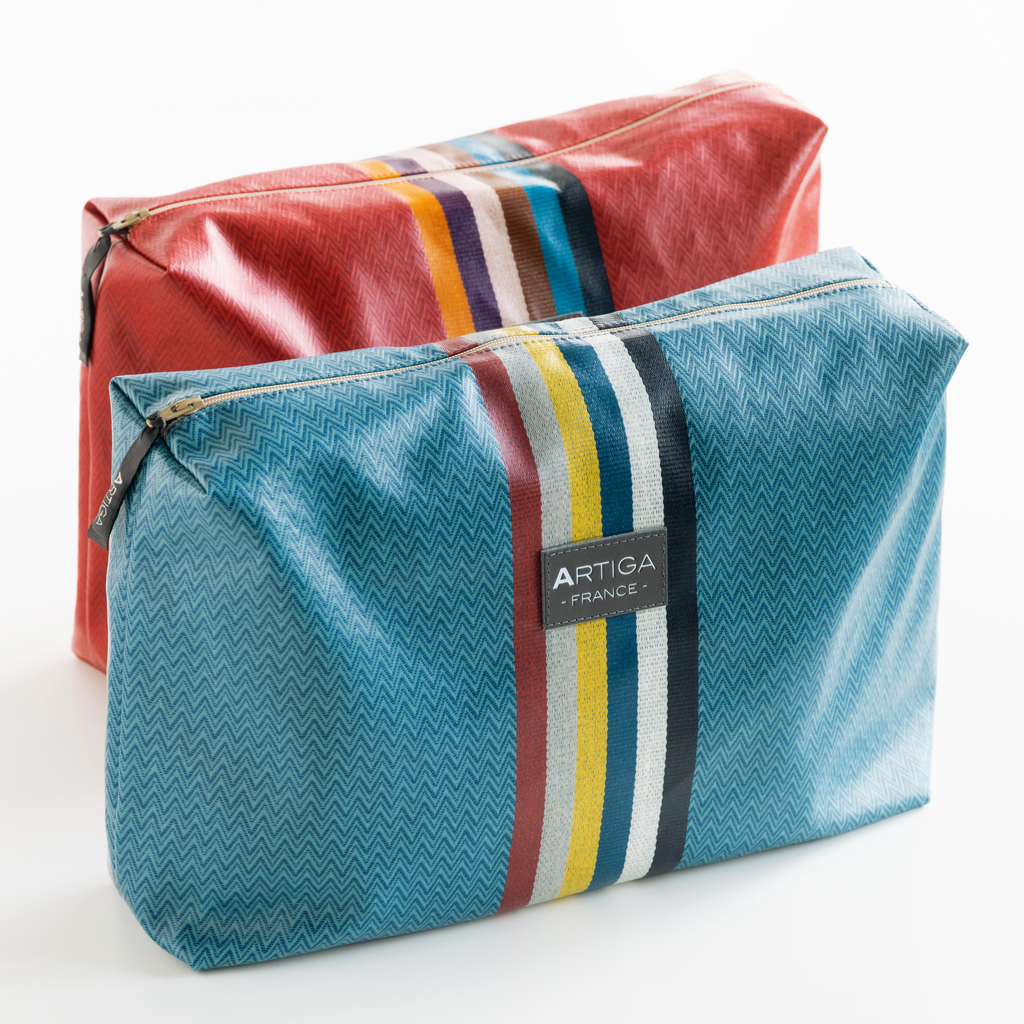 Waschzeugtasche Chevron von Artiga Groß Rot - 3