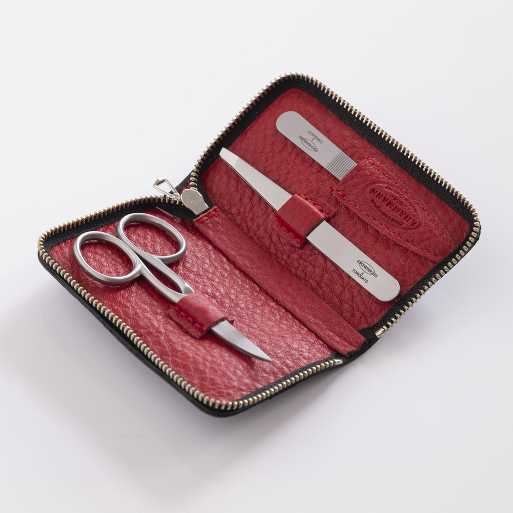 Hammann Maniküreetui Hirschleder Blau/Rot - 2