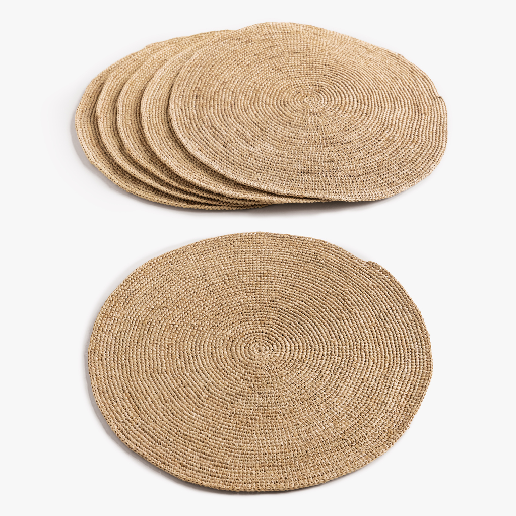 Raphia-Tischsets 4er-Set - 2