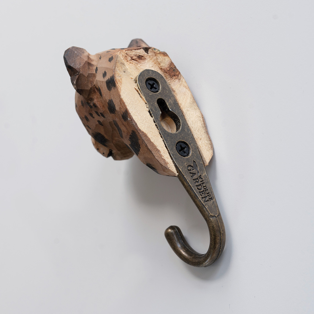 Handgeschnitzter Kleiderhaken Leopard - 2