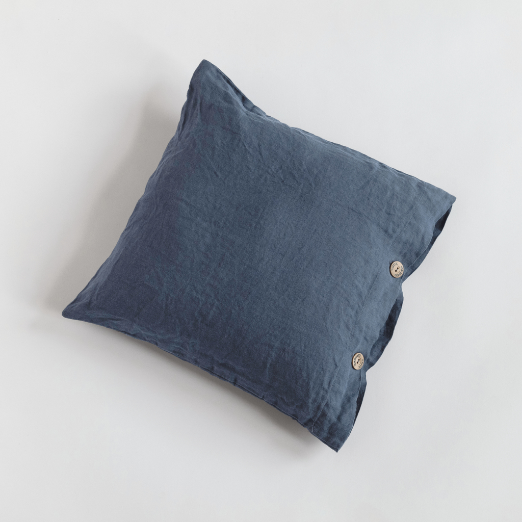 Leinenbettwäsche Stonewashed Louredo Blau 40 x 40 cm Leinenbettwäsche Stonewashed Louredo Blau 40 x 40 cm