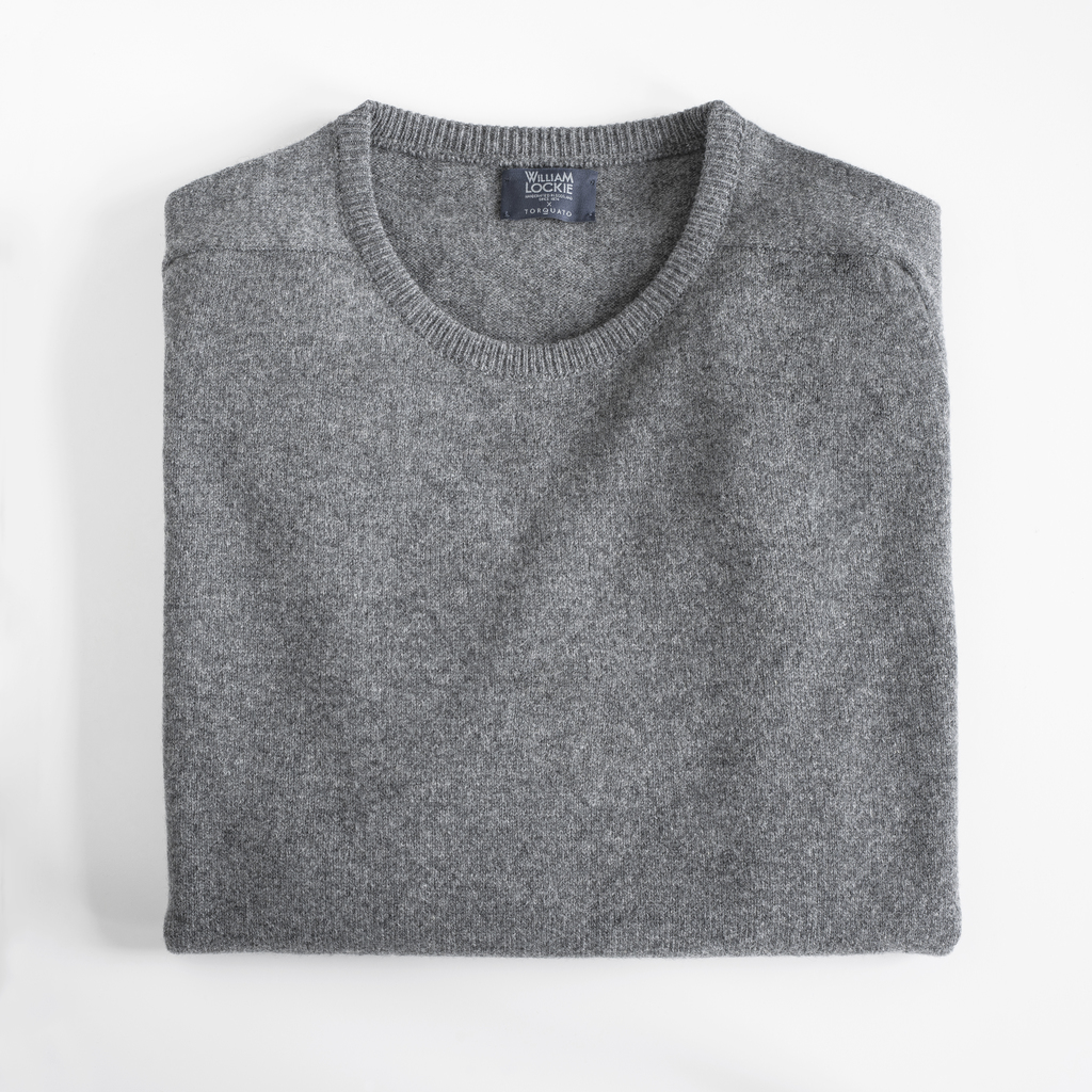 Lambswool-Pullover mit Rundhalsausschnitt Mid Grey Gr. 58 Lambswool-Pullover mit Rundhalsausschnitt Mid Grey Gr. 58