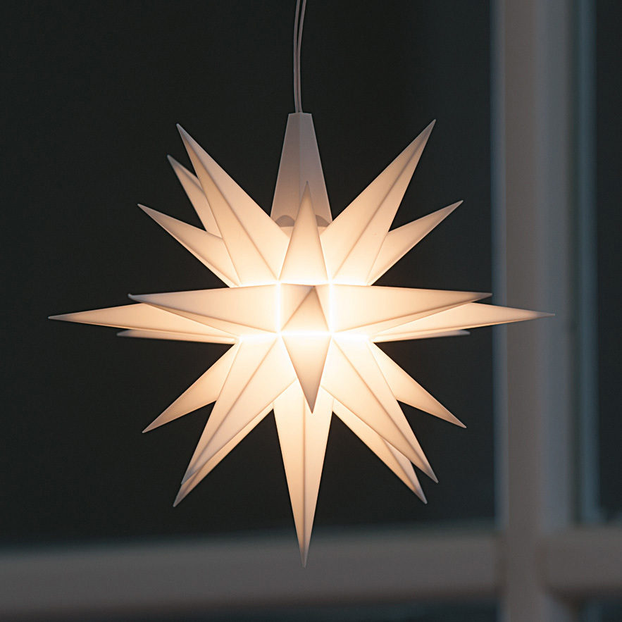 Kleiner Herrnhuter Stern aus Kunststoff Gelb (LED) - 2