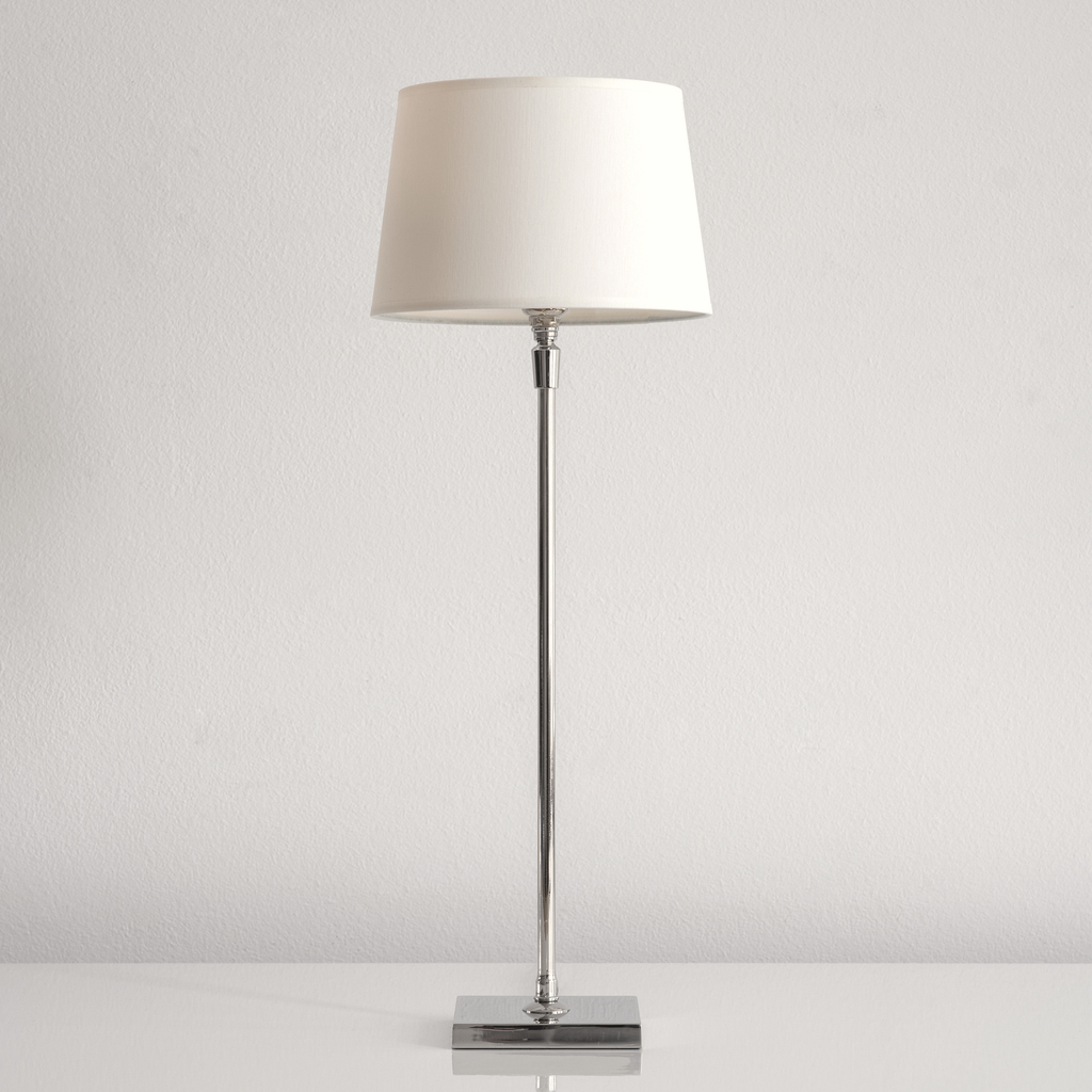 Casadisagne Tischlampe Nickel Bisac Weiß
