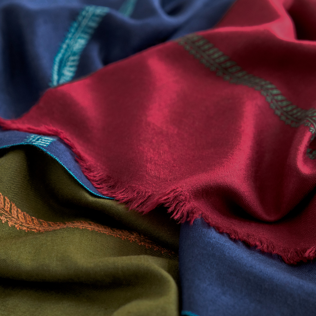 Kashmir Loom Faizan Schal Türkis / Blau - 2