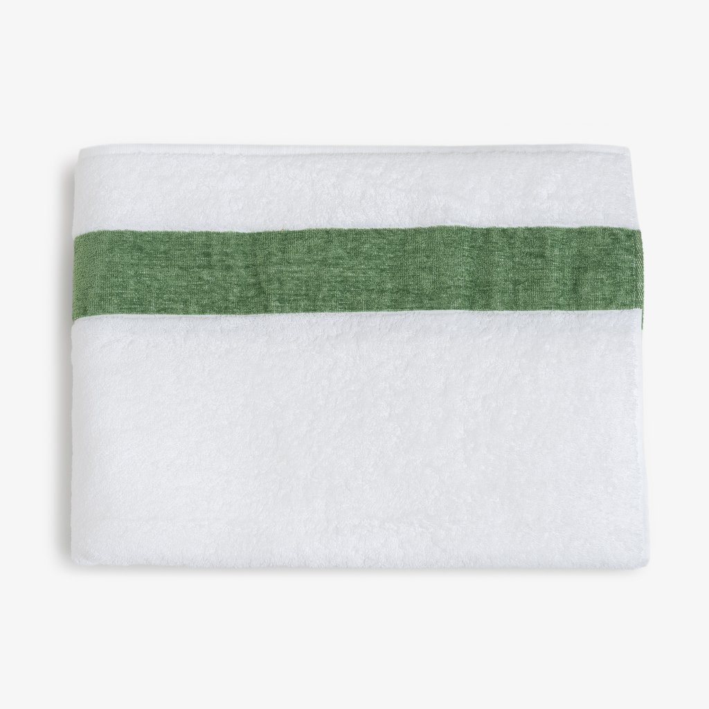 Badetuch mit Chenille-Bordüre Grün