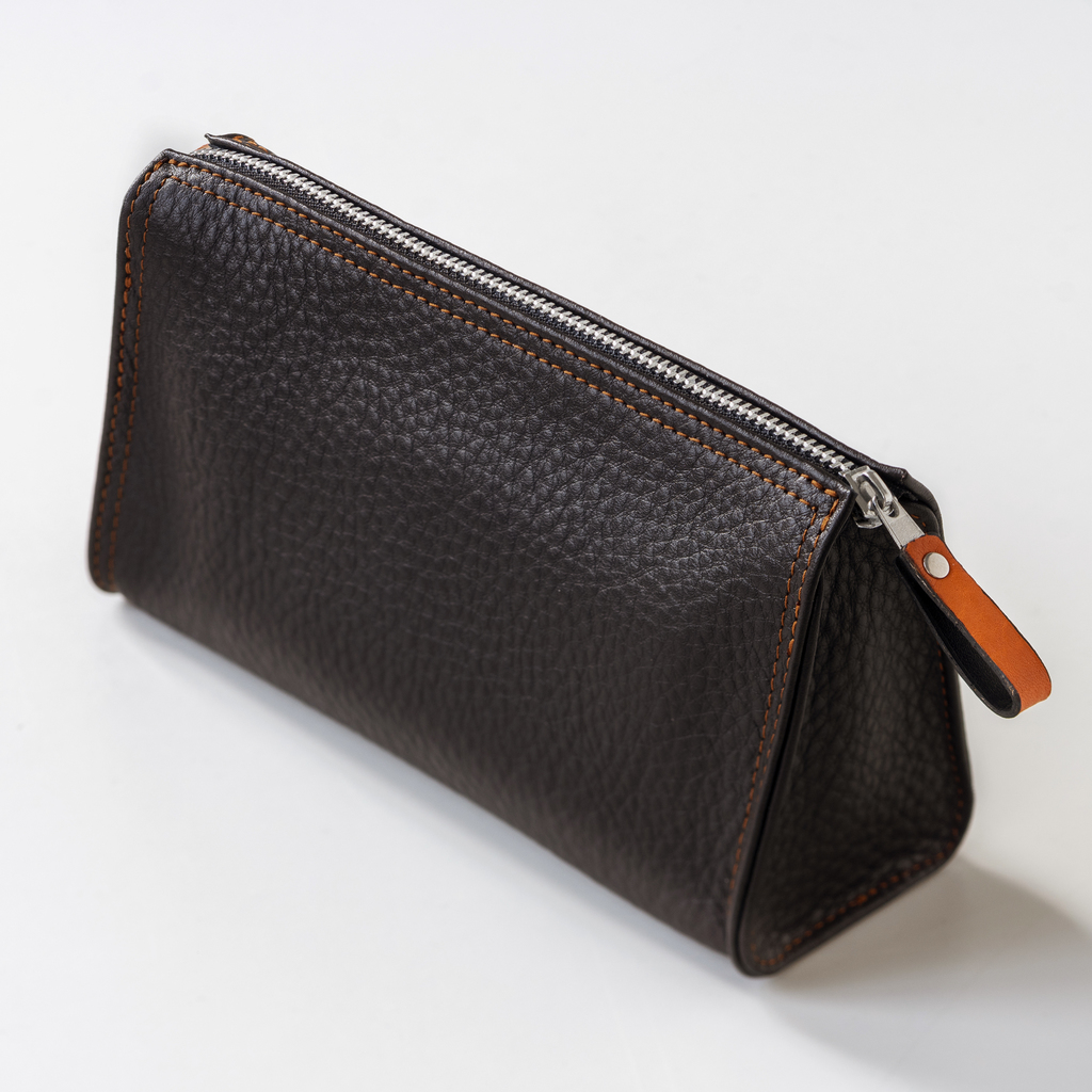 Hammann Kosmetiktasche Hirschleder Braun/Orange Hammann Kosmetiktasche Hirschleder Braun/Orange