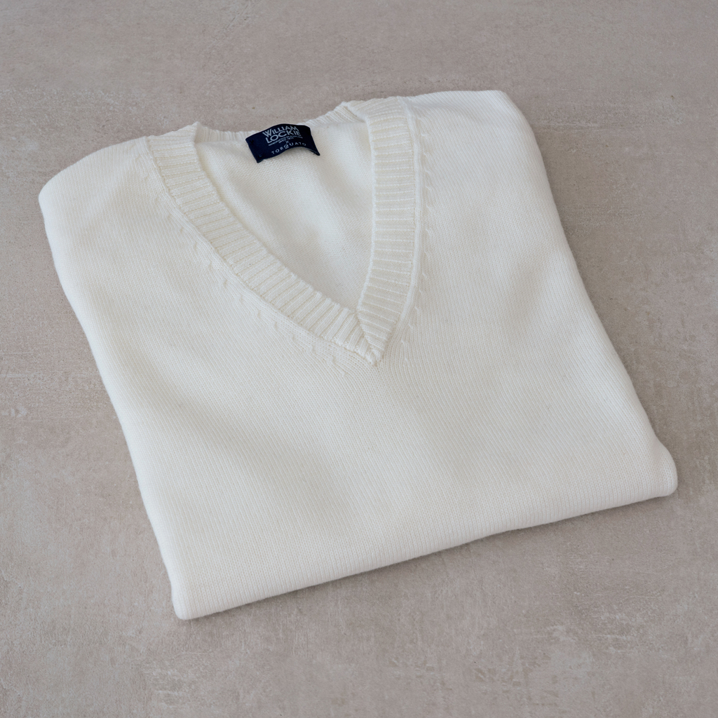Merino-Pullover von William Lockie Ivory Gr. XL Merino-Pullover von William Lockie Ivory Gr. XL