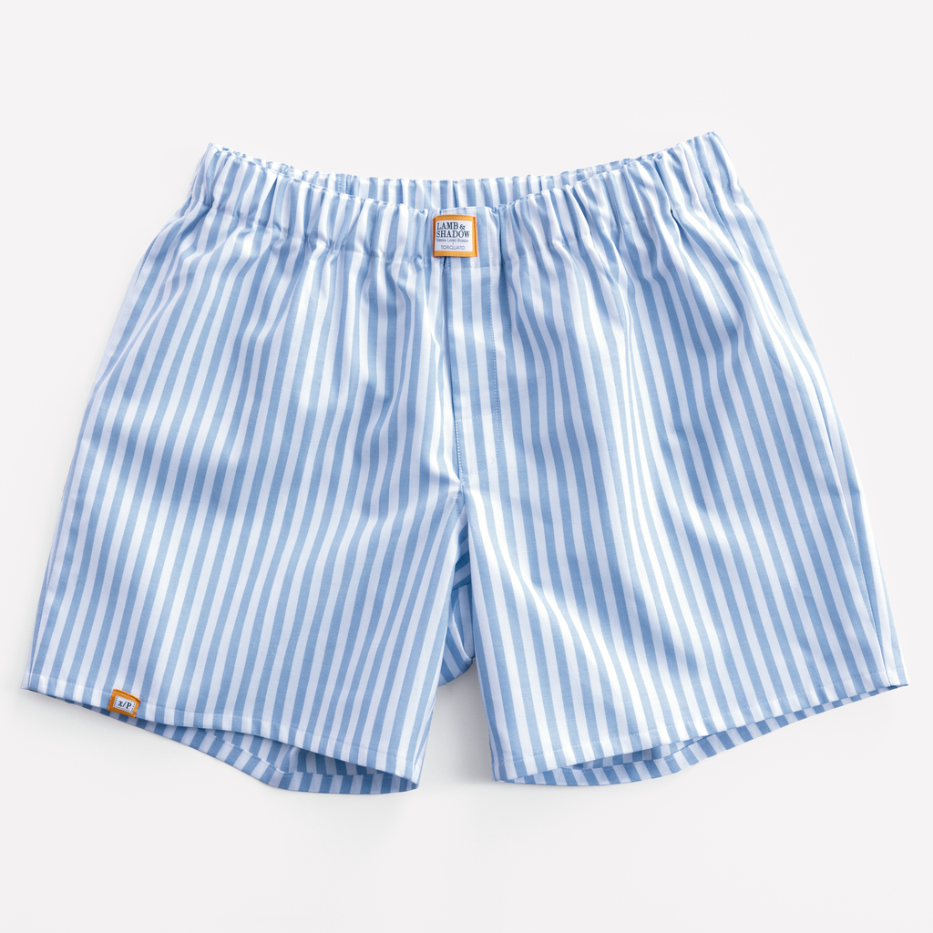 Lamb & Shadow Boxershorts Hellblau /Weiß gestreift Gr. XXL Lamb & Shadow Boxershorts Hellblau /Weiß gestreift Gr. XXL