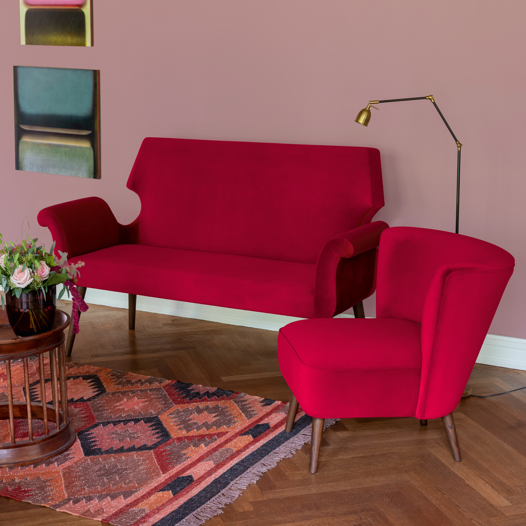 Midcentury Sessel Kopenhagen Ruby Velvet - 2