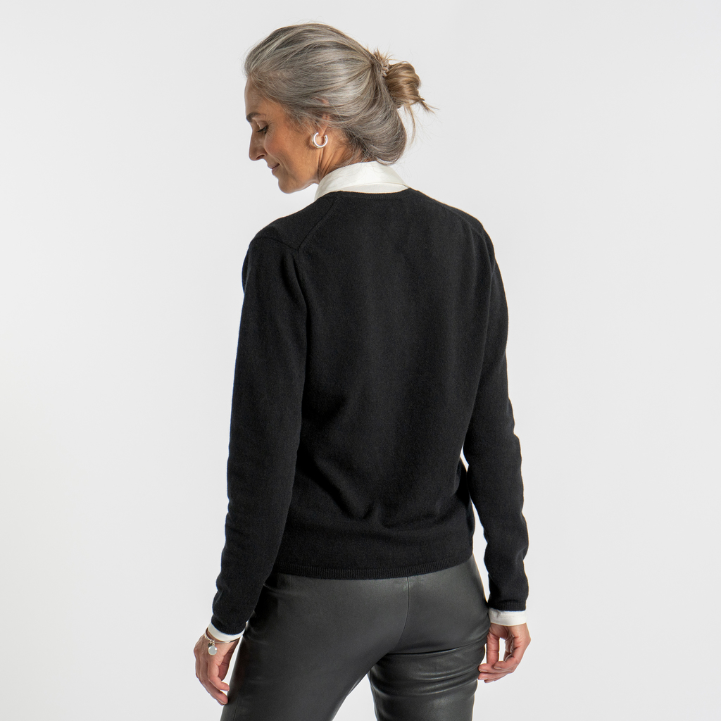 William Lockie X Torquato V-Ausschnitt Kaschmir Black L - 3