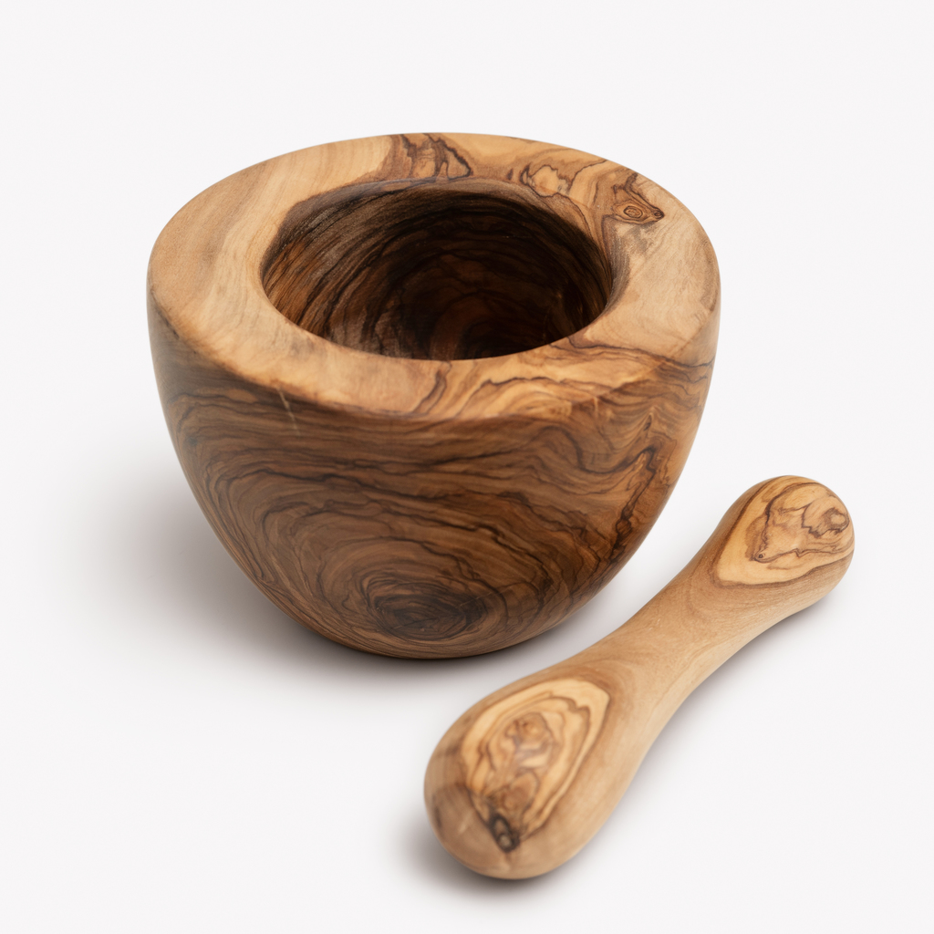 Olivenholz Mörser - 3 Olivenholz Mörser - 3